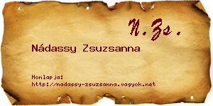 Nádassy Zsuzsanna névjegykártya